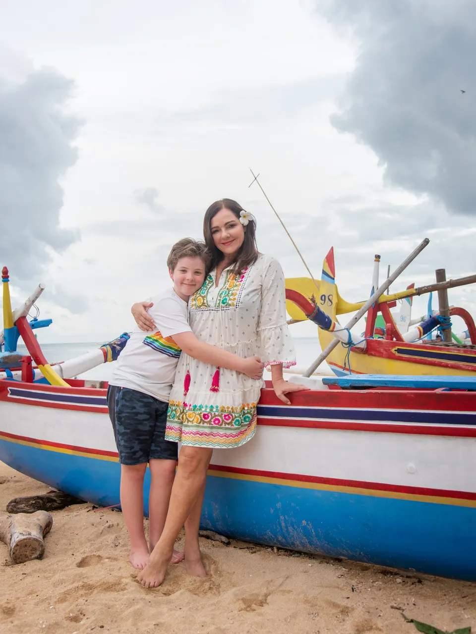 Family portrait on a Bali beach
