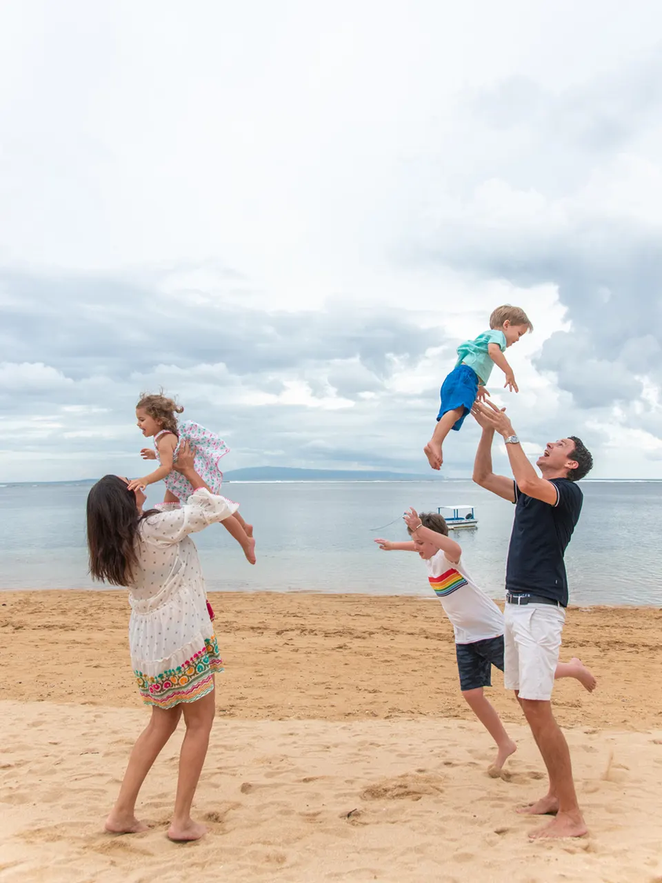 Family portrait on a Bali beach