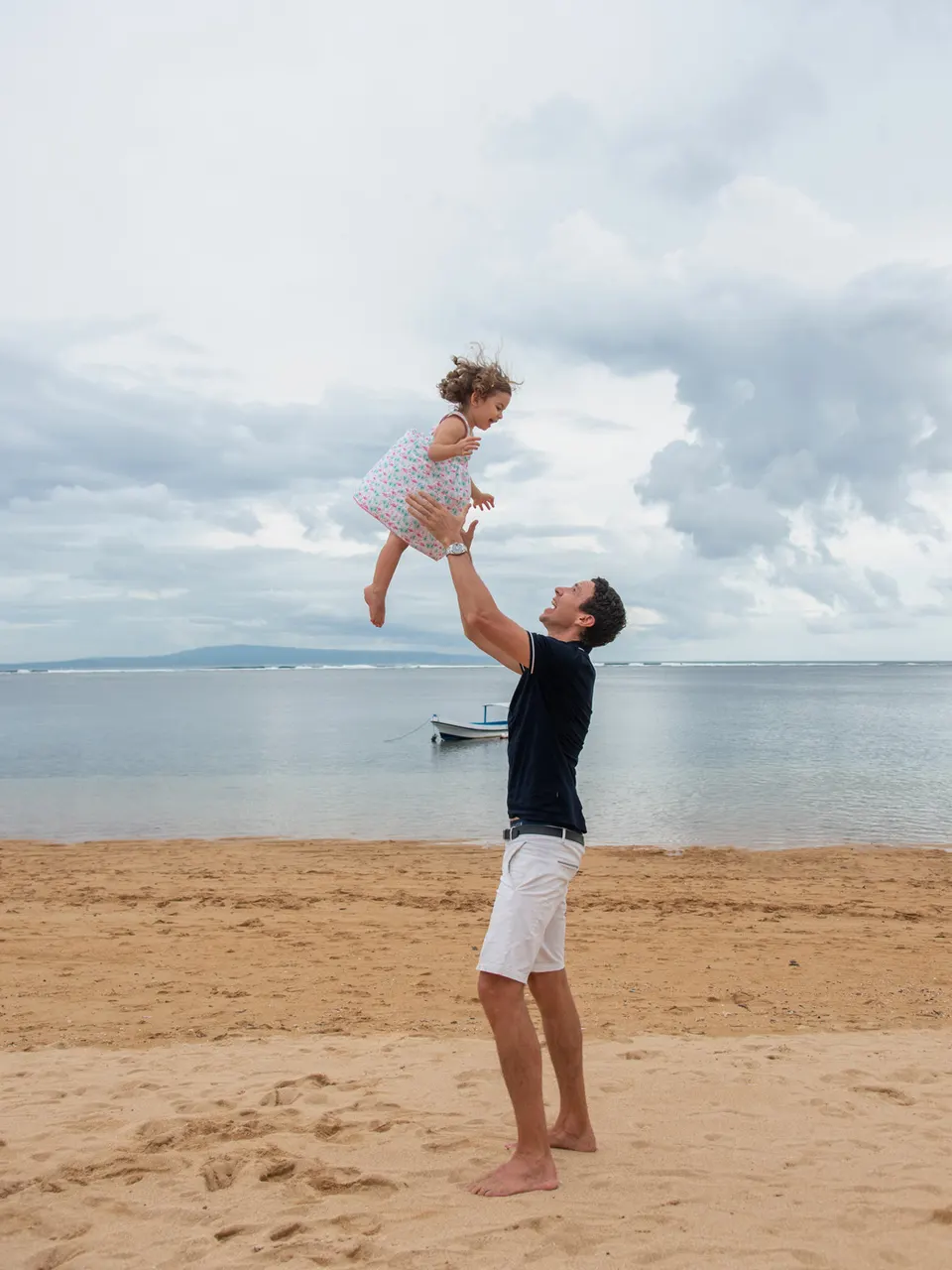 Family portrait on a Bali beach