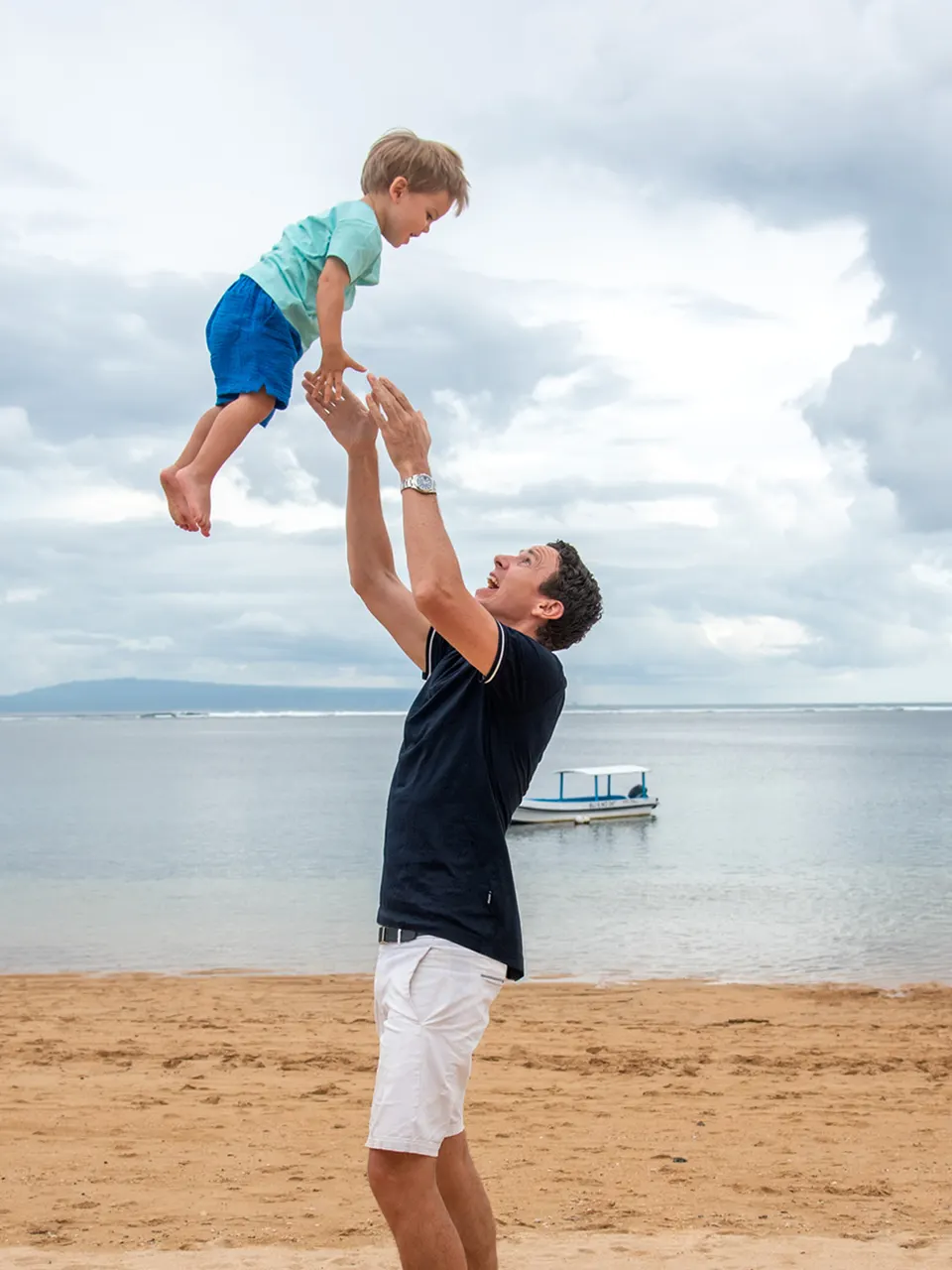Family portrait on a Bali beach