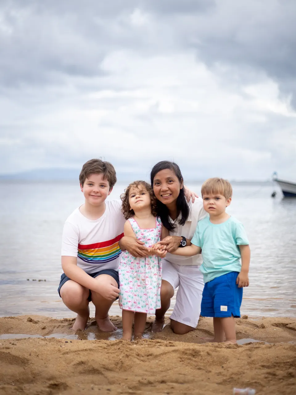 Family portrait on a Bali beach