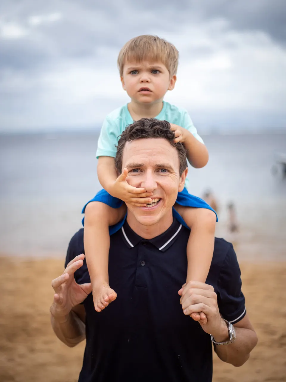 Family portrait on a Bali beach