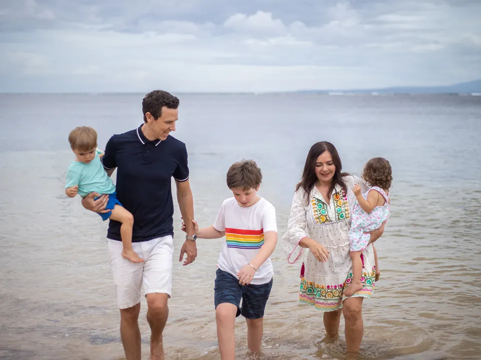 Family portrait on a Bali beach