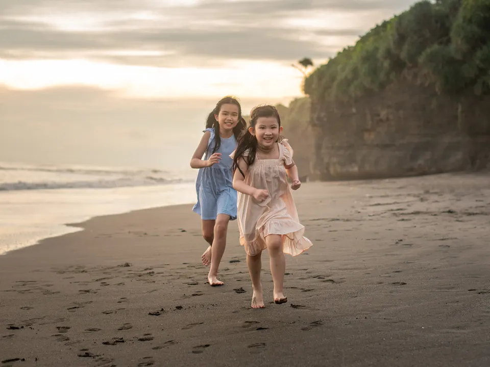 Family portrait on a Bali beach